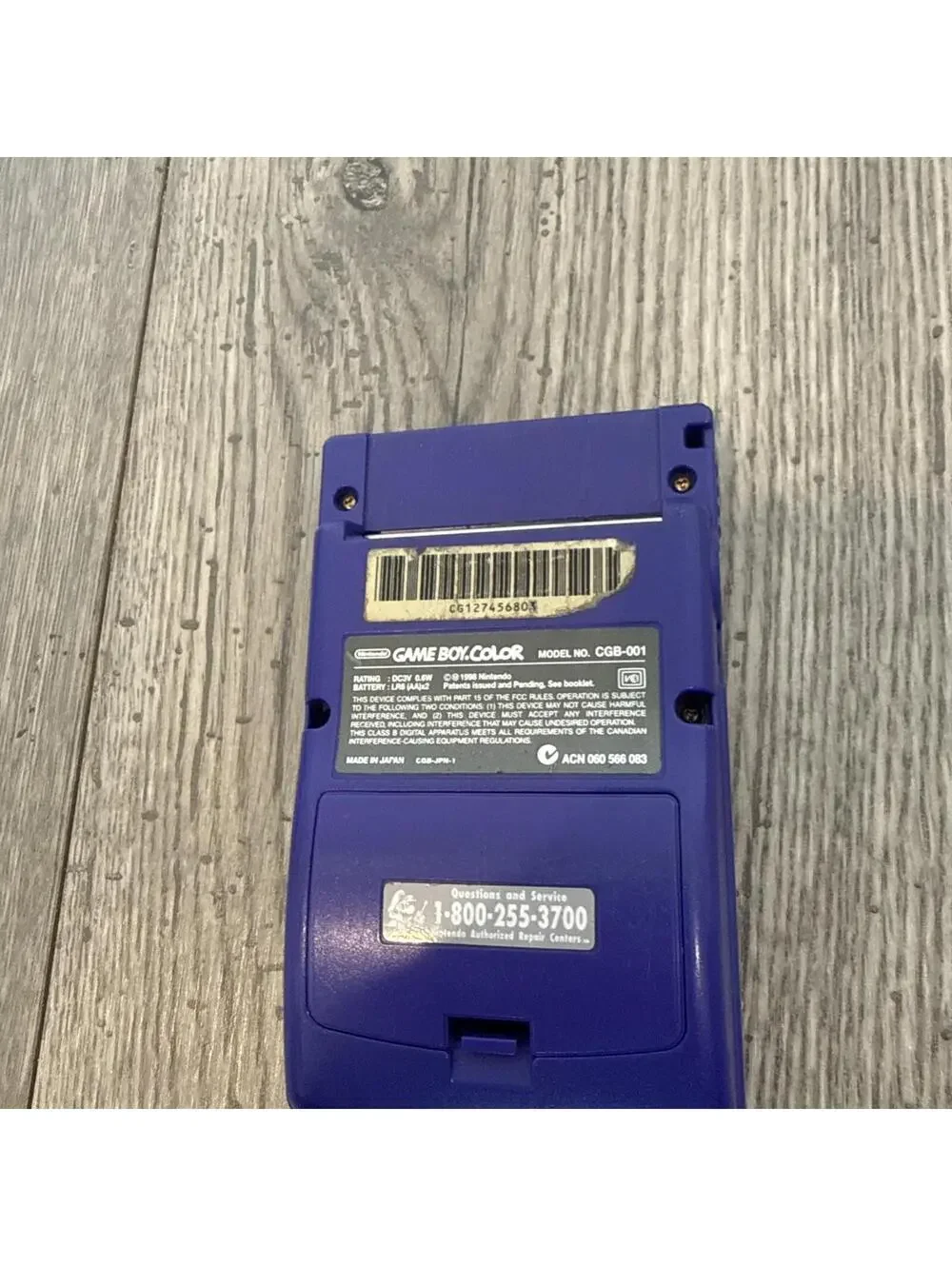 Nintendo Game Boy Color Model CGB-001 Purple - Incomplete
